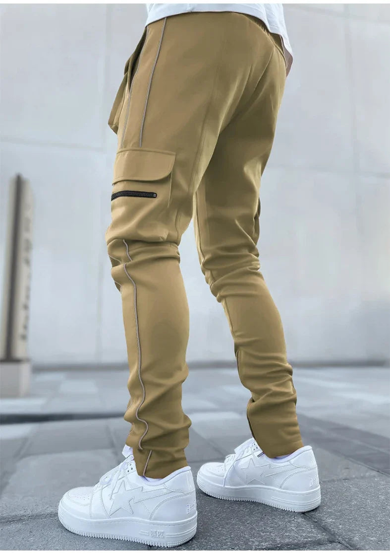 Reflective Multi-Pocket Jogger Pants