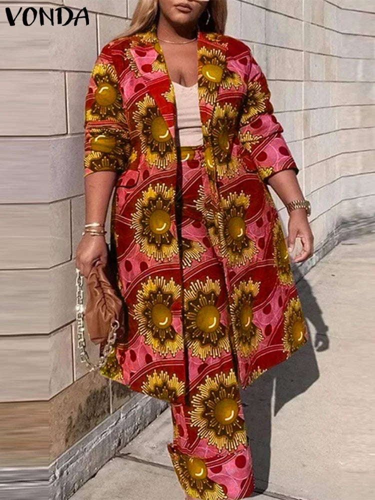 Plus Size Bohemian Print Two-Piece Outfit — Women