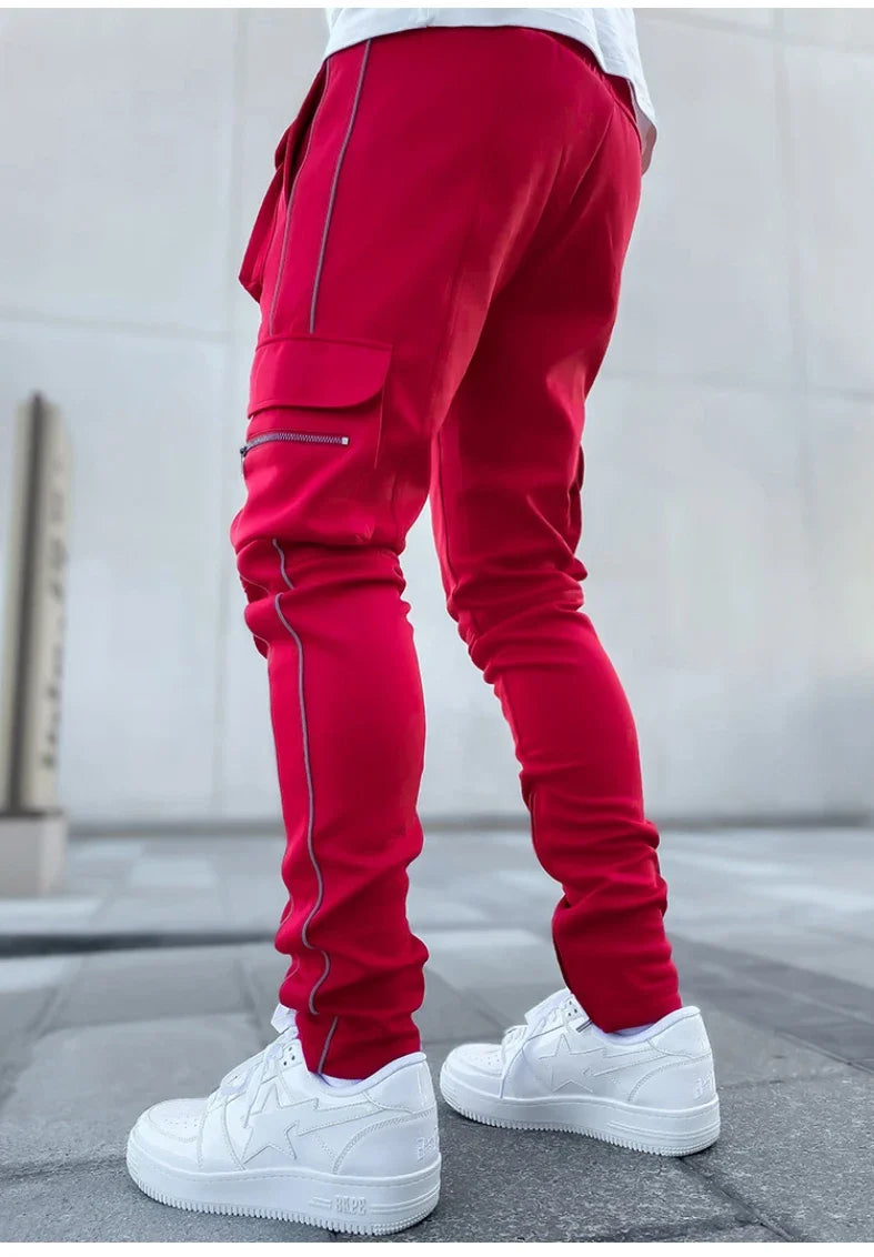 Reflective Multi-Pocket Jogger Pants