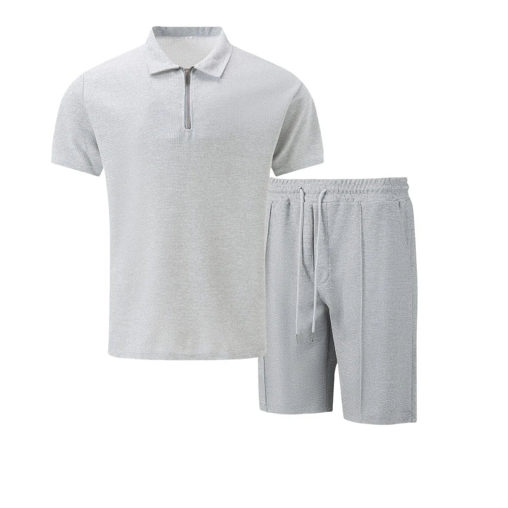 Men's Waffle Two-Piece Suit Shorts Set