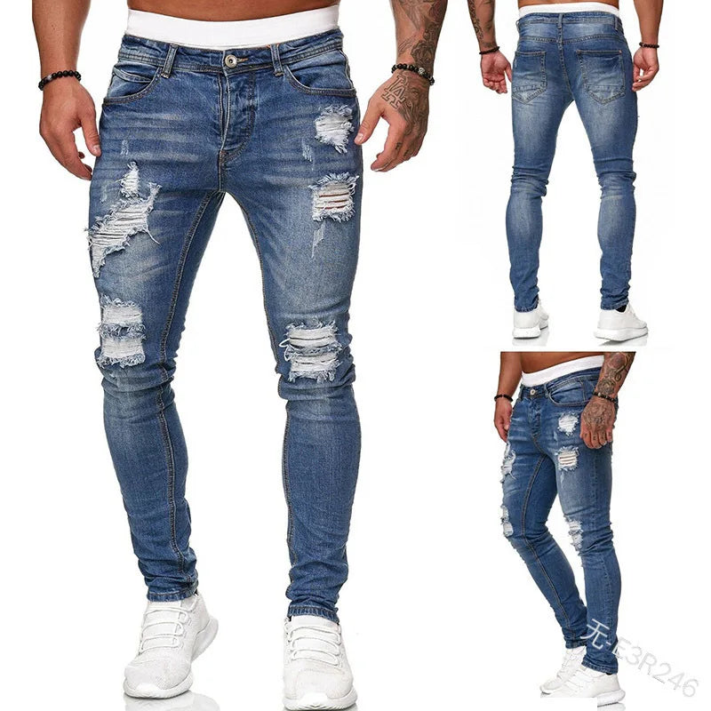 Ripped Skinny Stretch Jeans