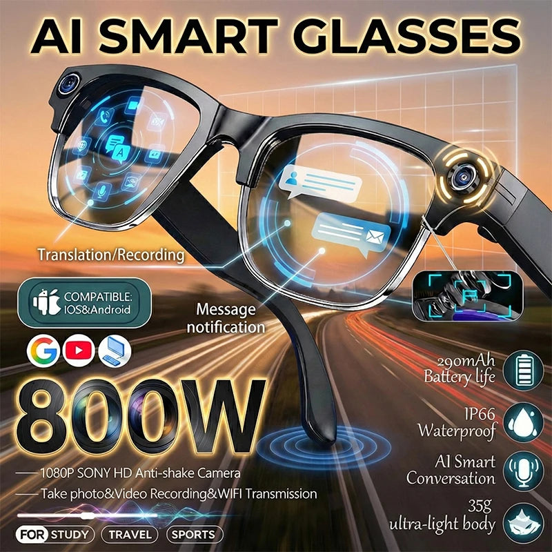 4K Smart AI Bluetooth Sunglasses with Camera