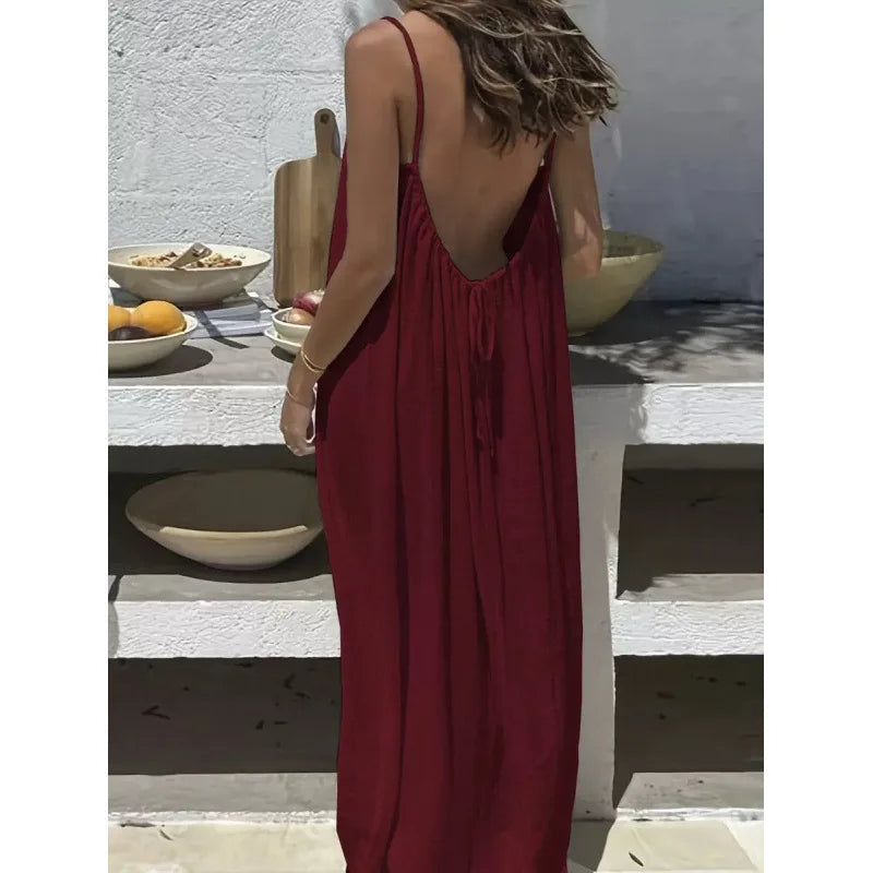 Strapless Backless Maxi Dress