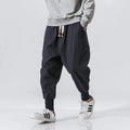 Cotton Linen Drop-Crotch Harem Pants