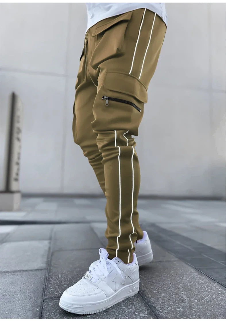 Reflective Multi-Pocket Jogger Pants