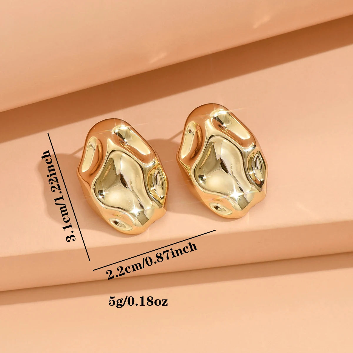 Vintage Gold Flower Stud Earrings