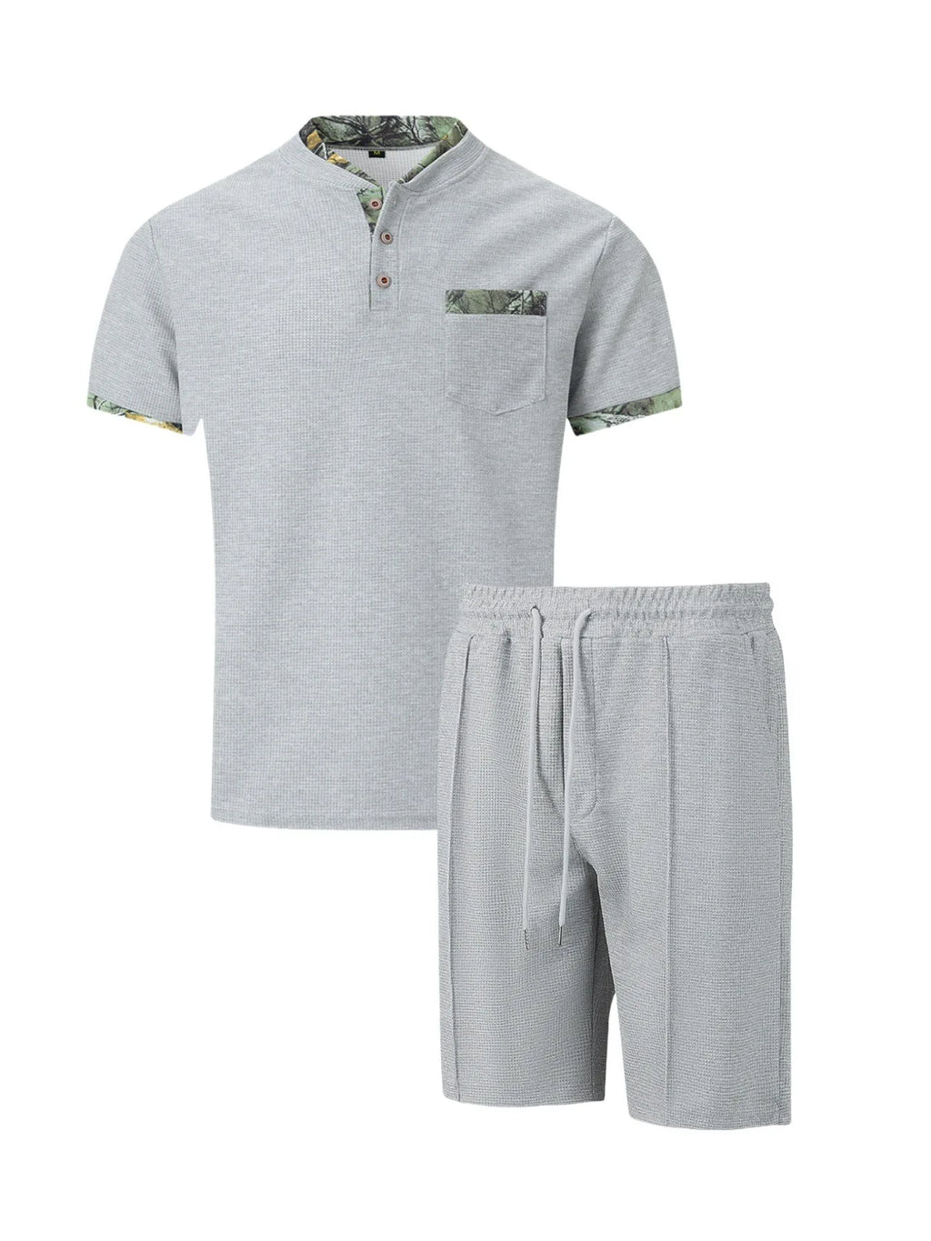 Men's Waffle Two-Piece Suit Shorts Set