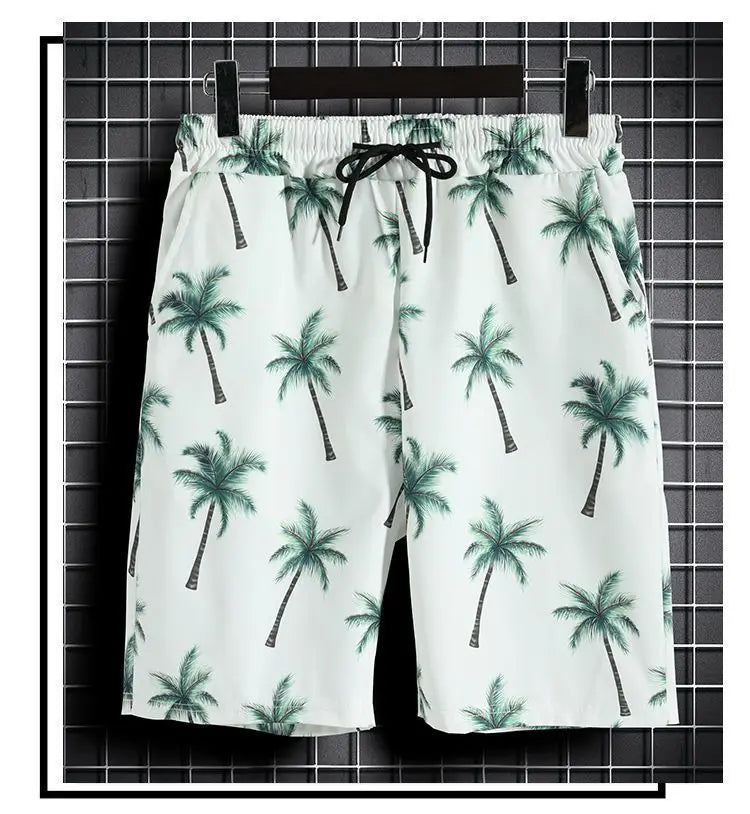Men's Hawaiian Print Shirt & Shorts Beach Set
