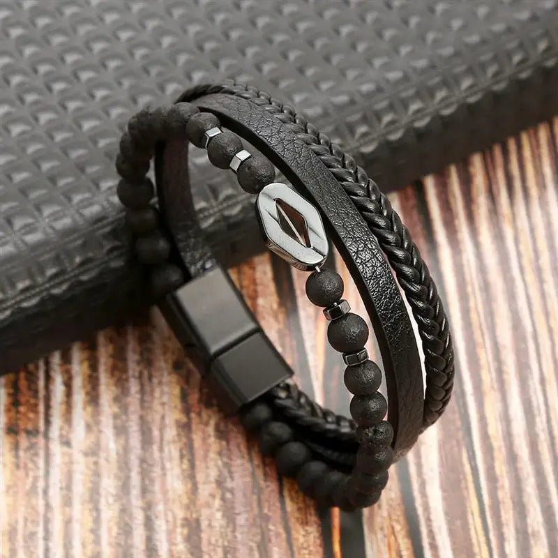 Tiger Stack — Multilayer Tiger Eye Leather Bracelet