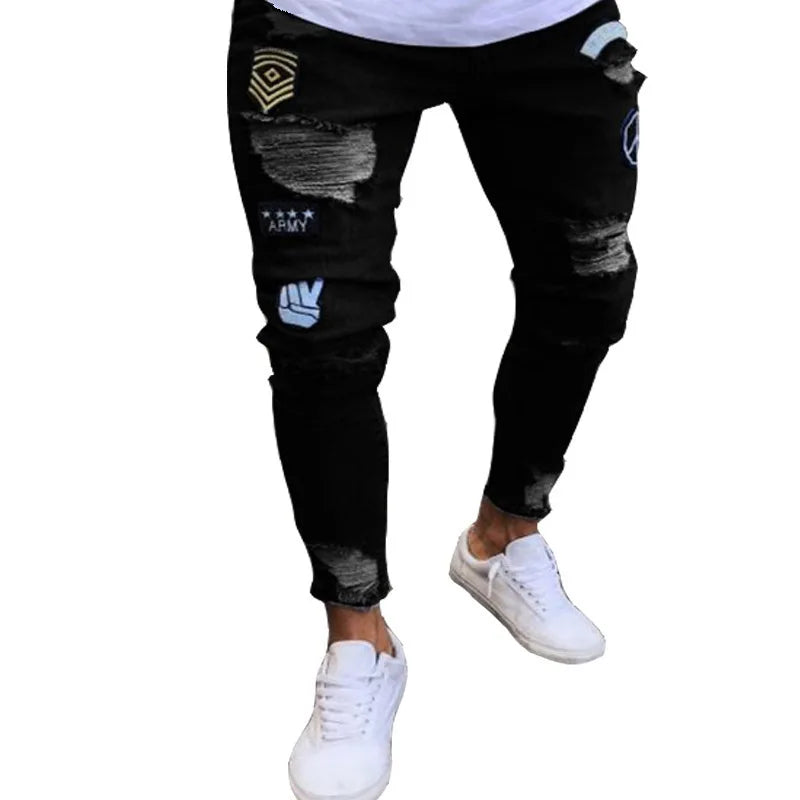 Ripped Skinny Stretch Jeans