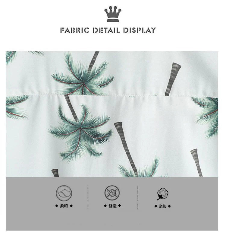 Men's Hawaiian Print Shirt & Shorts Beach Set