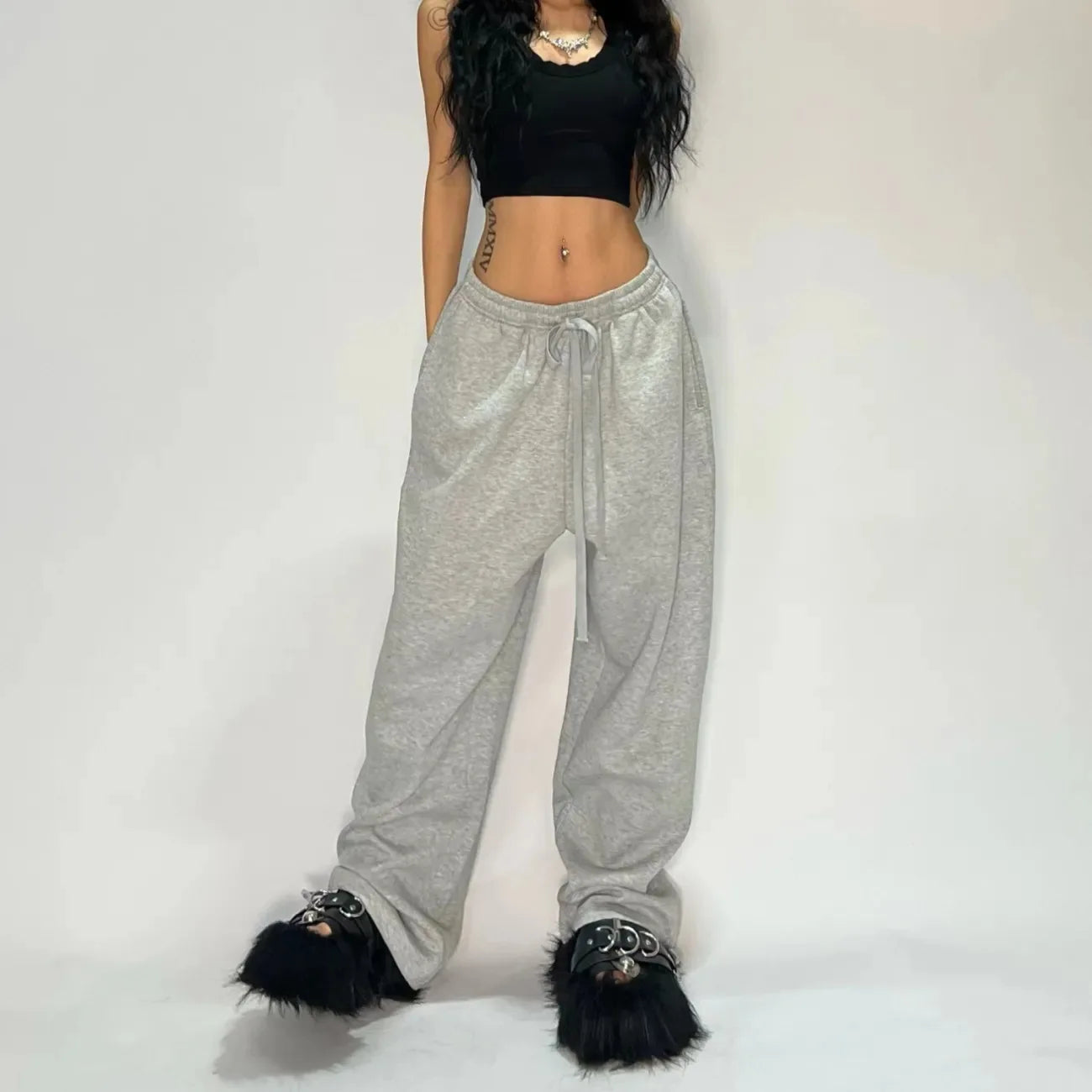 Y2K Tactical Wide Leg Sweatpants
