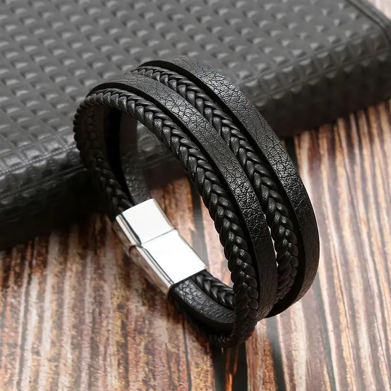 Tiger Stack — Multilayer Tiger Eye Leather Bracelet