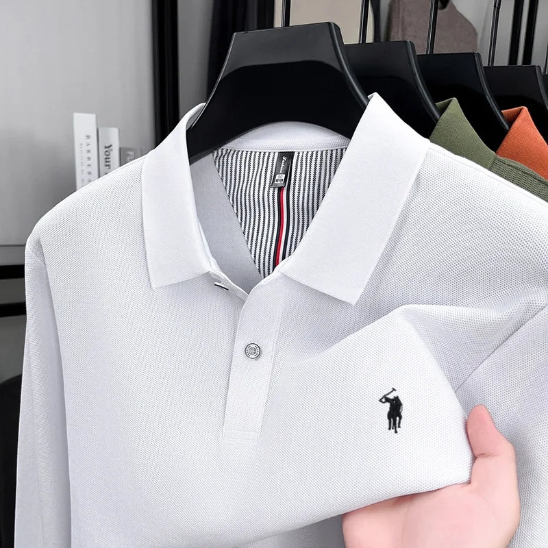 Embroidered Pony Long Sleeve Polo
