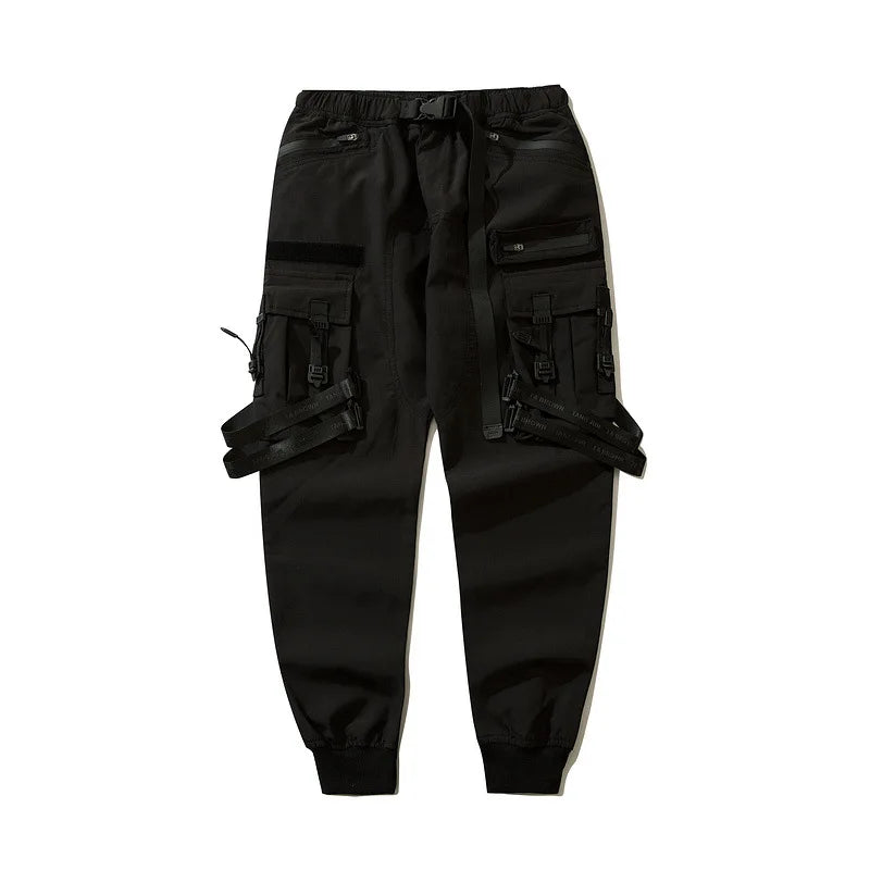 2024 New Fashion Multi-pocket Cargo Pants Men Y2K Tactical Techwear Ankle Pants Punk Style Casual Paratrooper Pants pantalones