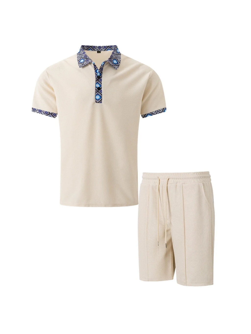 Men's Waffle Two-Piece Suit Shorts Set