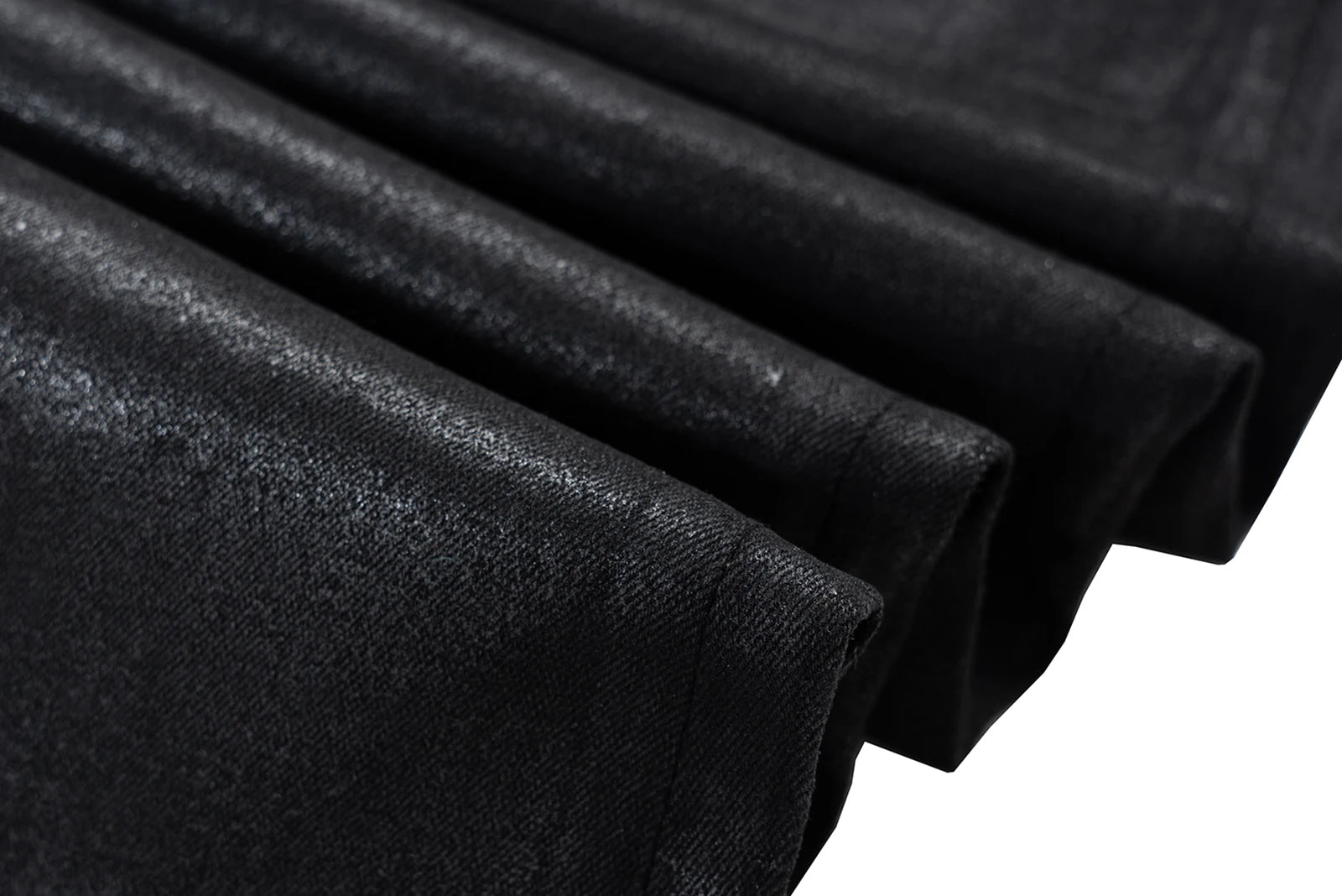 Midnight Flare — Black Wax Leather Stretch Jean