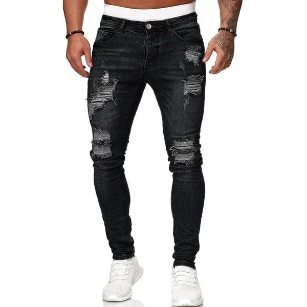 Ripped Skinny Stretch Jeans