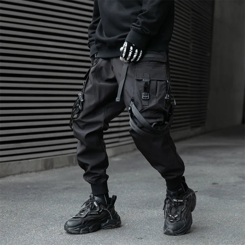 2024 New Fashion Multi-pocket Cargo Pants Men Y2K Tactical Techwear Ankle Pants Punk Style Casual Paratrooper Pants pantalones