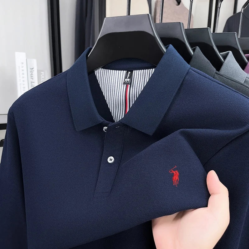 Embroidered Pony Long Sleeve Polo
