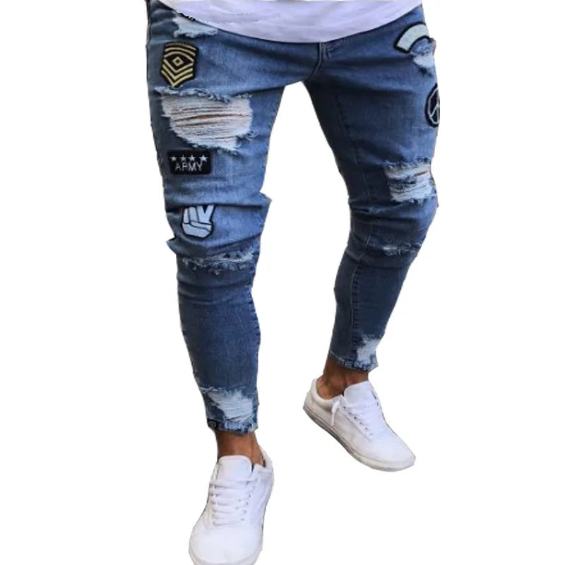 Ripped Skinny Stretch Jeans