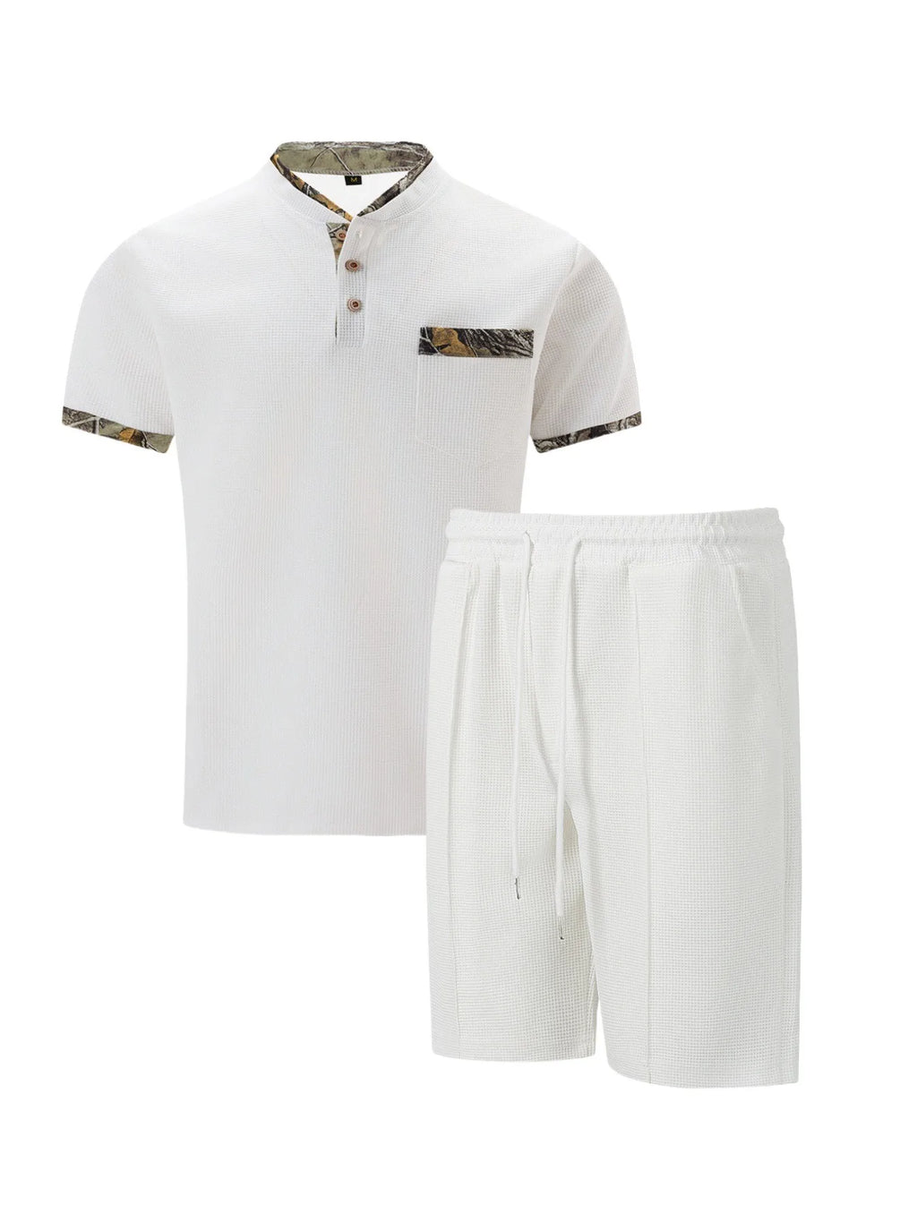 Men's Waffle Two-Piece Suit Shorts Set