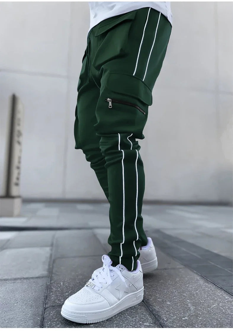 Reflective Multi-Pocket Jogger Pants
