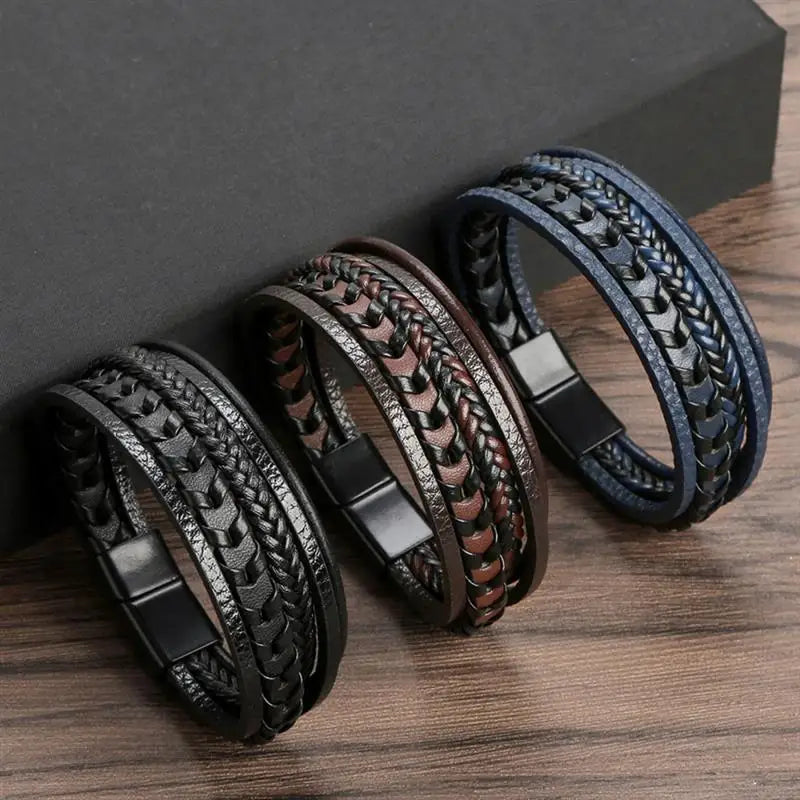 Tiger Stack — Multilayer Tiger Eye Leather Bracelet