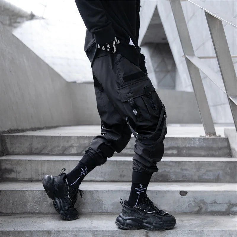 2024 New Fashion Multi-pocket Cargo Pants Men Y2K Tactical Techwear Ankle Pants Punk Style Casual Paratrooper Pants pantalones