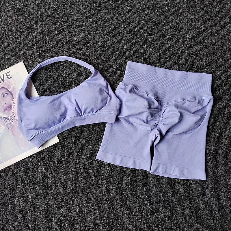Seamless Yoga Set – Bra & Shorts