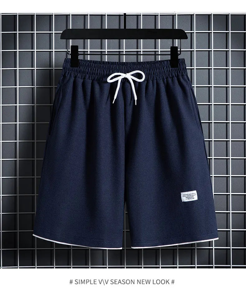 Men's Waffle T-Shirt & Shorts Tracksuit Set