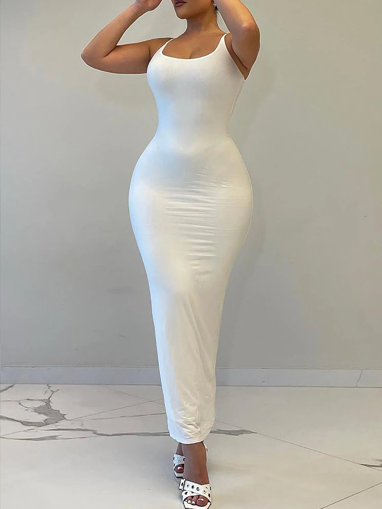 Women's Sleeveless U-Neck Slim Maxi Dress