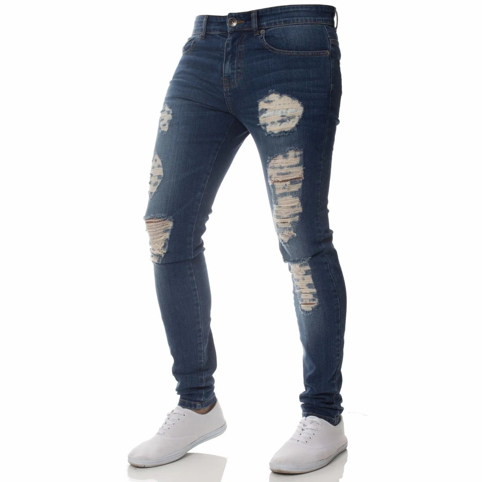 Ripped Skinny Stretch Jeans