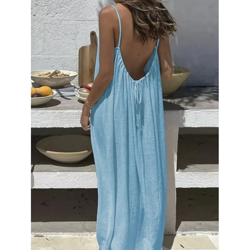 Strapless Backless Maxi Dress