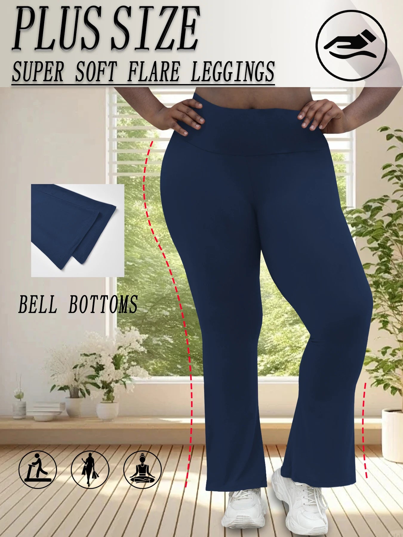 Plus Size High Waist Flare Bootleg Leggings — Women
