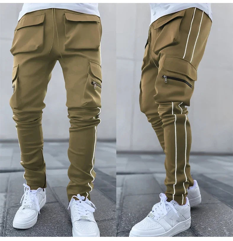 Reflective Multi-Pocket Jogger Pants
