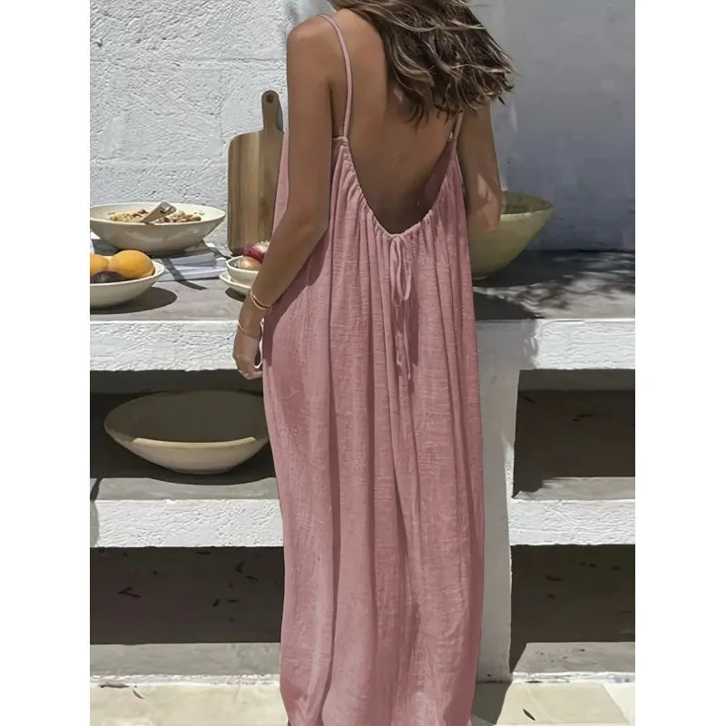 Strapless Backless Maxi Dress
