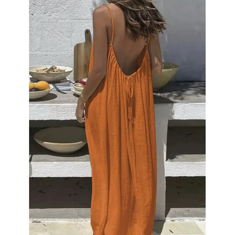Strapless Backless Maxi Dress