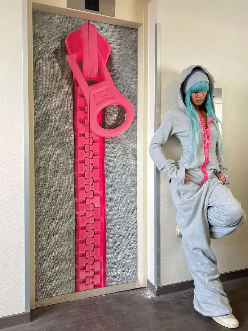 Y2K Harajuku Oversized Zip-Up Hoodie — Women