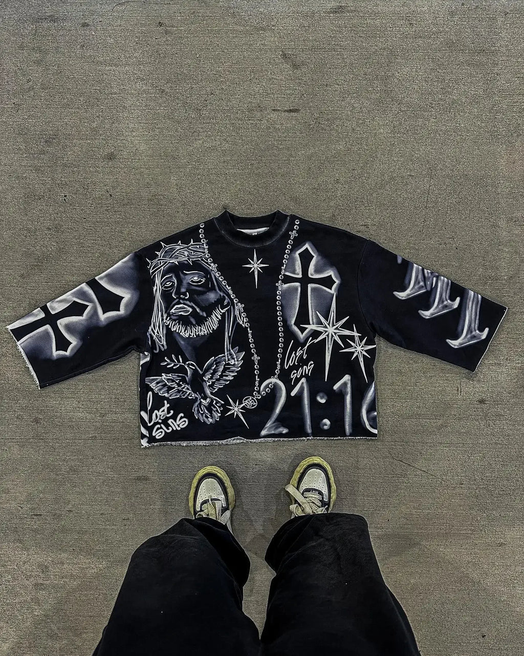 Tie Dye Cross Cropped Graphic Tee