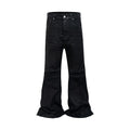 Black Coated Flare Boot Cut Denim Pants