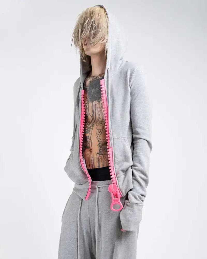 Y2K Harajuku Oversized Zip-Up Hoodie — Women