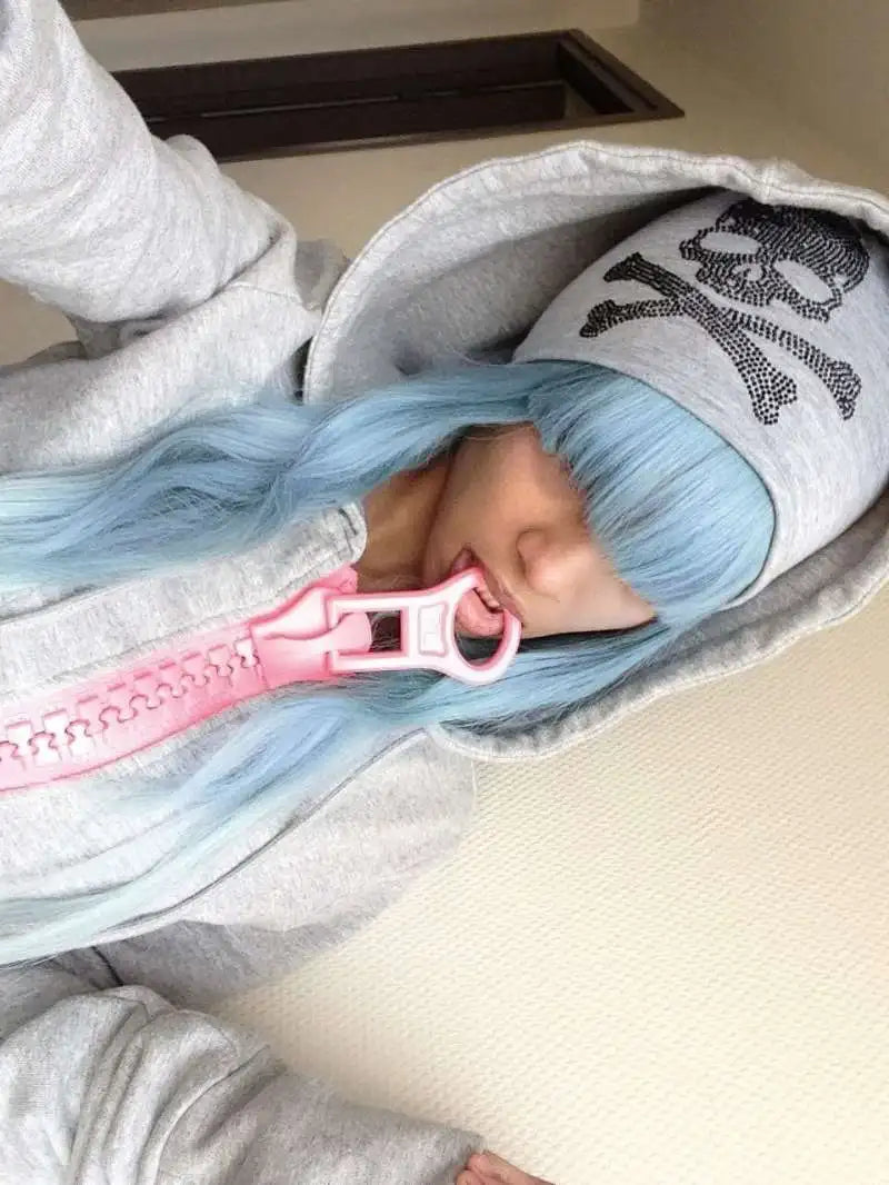 Y2K Harajuku Oversized Zip-Up Hoodie — Women