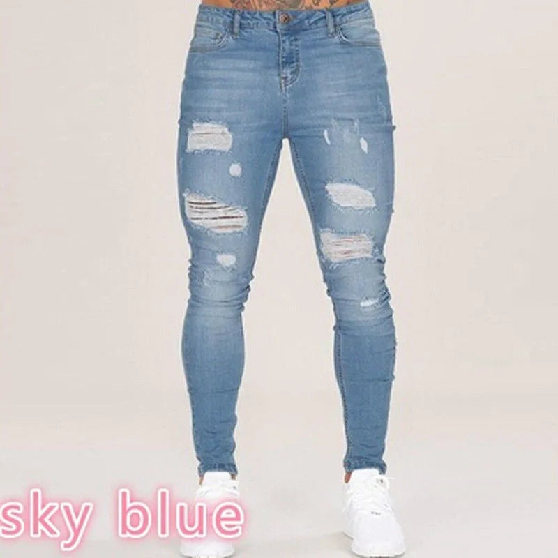 Ripped Skinny Stretch Jeans