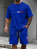 Men's O-Neck Short Sleeve T-Shirt & Shorts Tracksuit Set