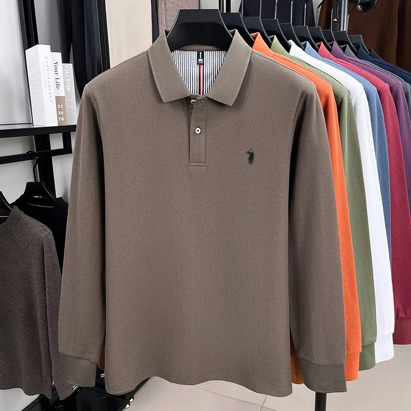 Embroidered Pony Long Sleeve Polo