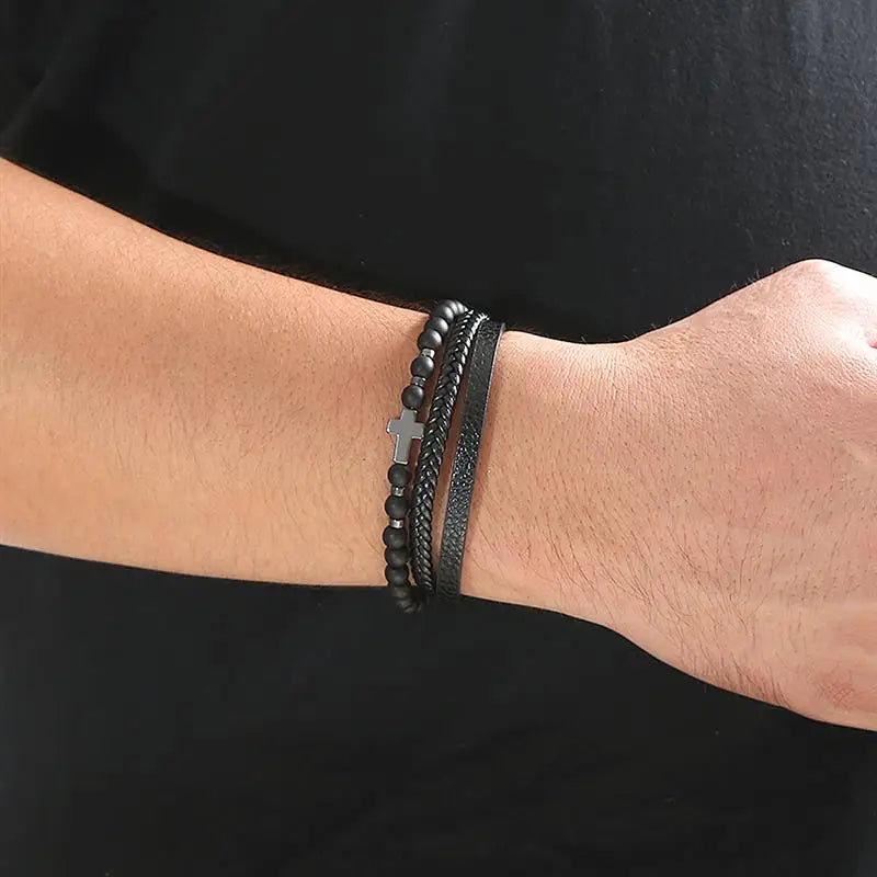 Tiger Stack — Multilayer Tiger Eye Leather Bracelet