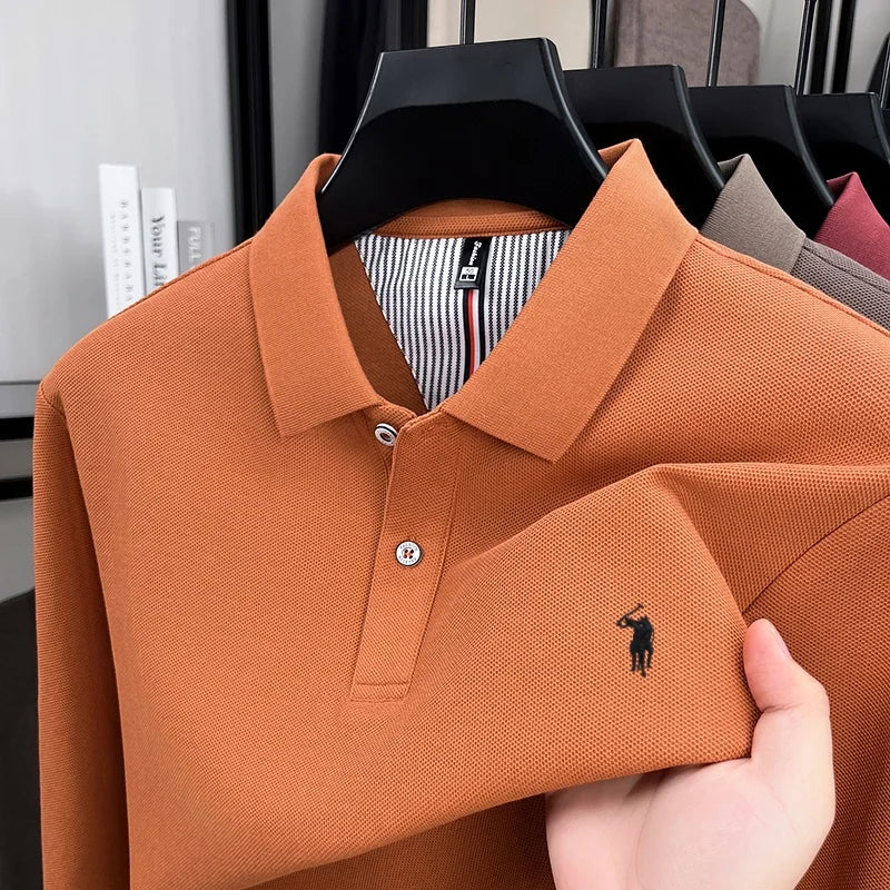 Embroidered Pony Long Sleeve Polo