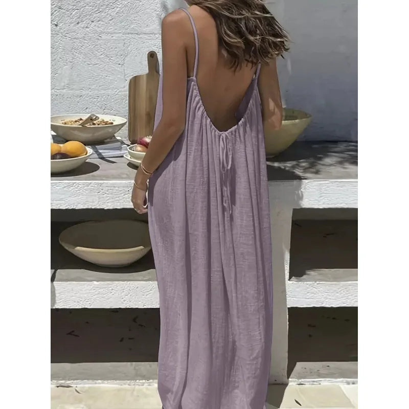 Strapless Backless Maxi Dress