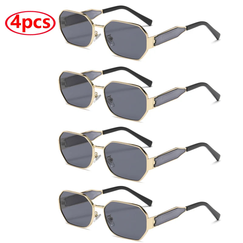Retro Metal Rectangle Sunglasses